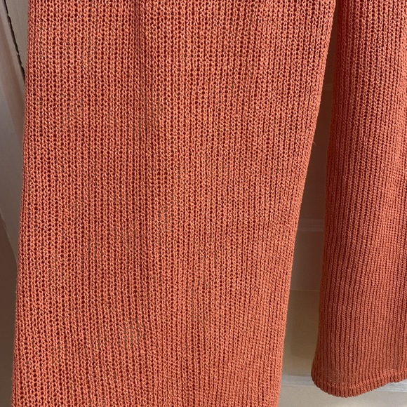 NWT Free People Summer Nights Wide Leg Sweater Knit Pants Rose Coral, Size M - Picture 10 of 15